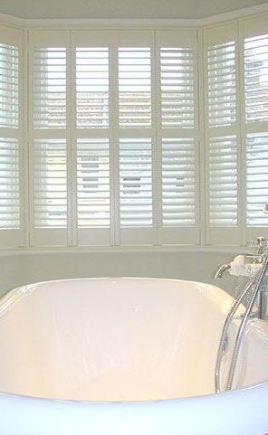 white window shutters for bathrooms