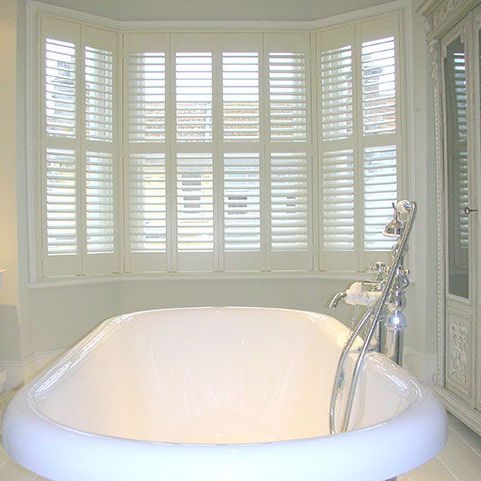 white window shutters for bathrooms