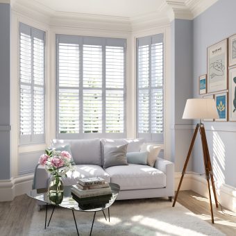 Lounge bay window shutters - Just Shutters Coastal Range