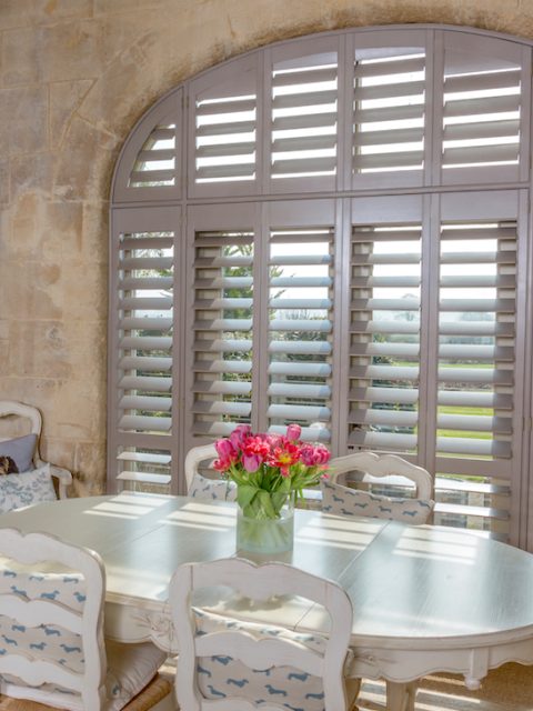 Purbeck window shutters in dining room