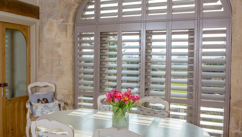 Purbeck window shutters in dining room