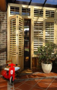 Just shutters Beverley fitted on doors of conservatory