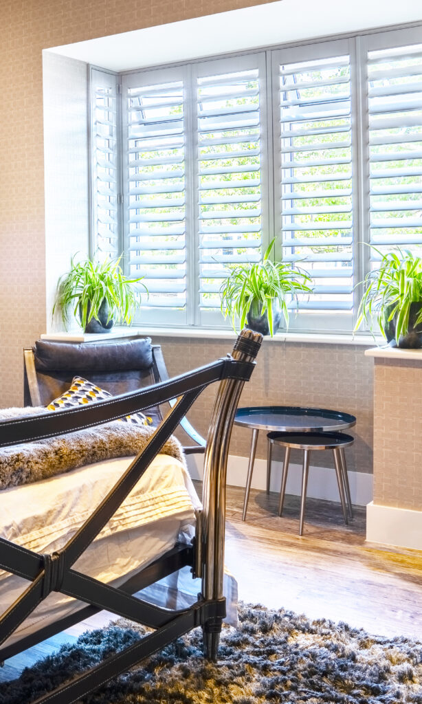 Living room crafted shutters 